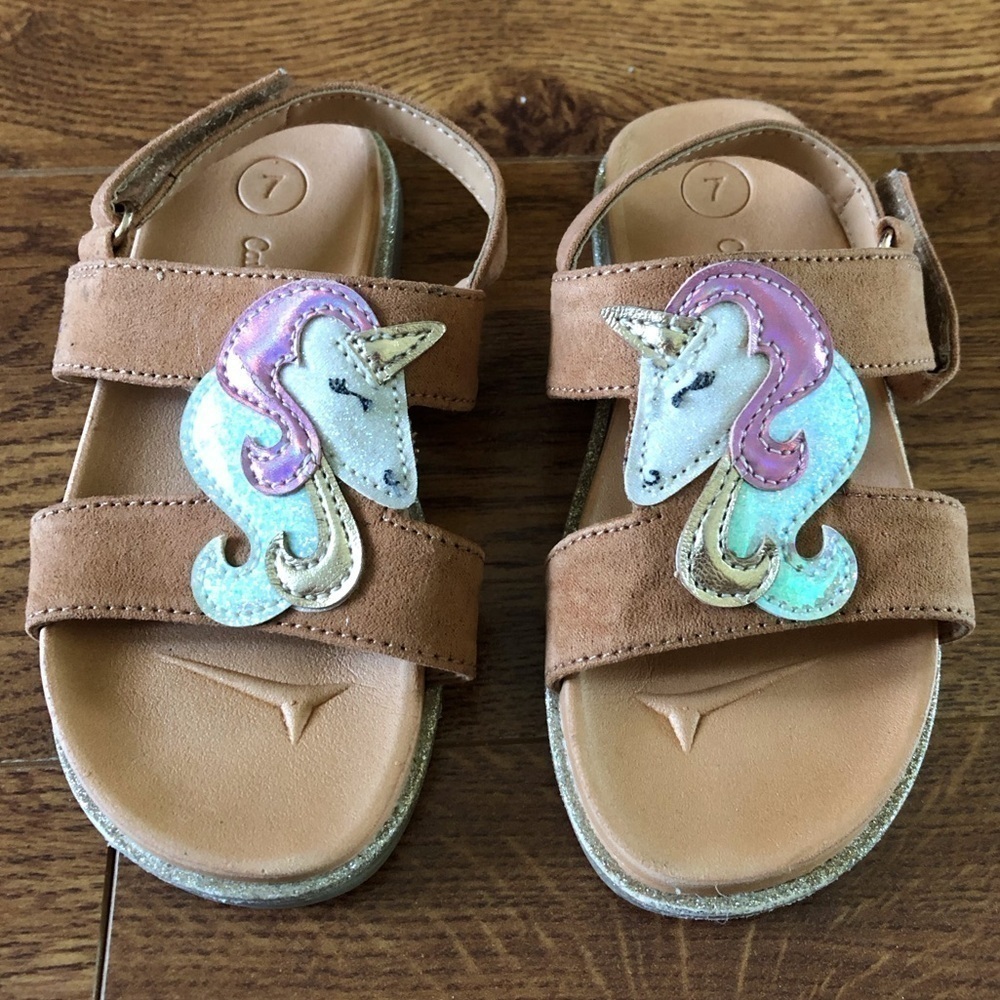 Cat & Jack unicorn sandals in size 7